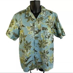 Mens Columbia Floral Print Camp Hawaiian Shirt Sleeve Shirt Sz M Cotton